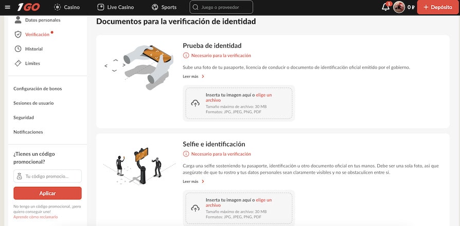 Verificación de la cuenta